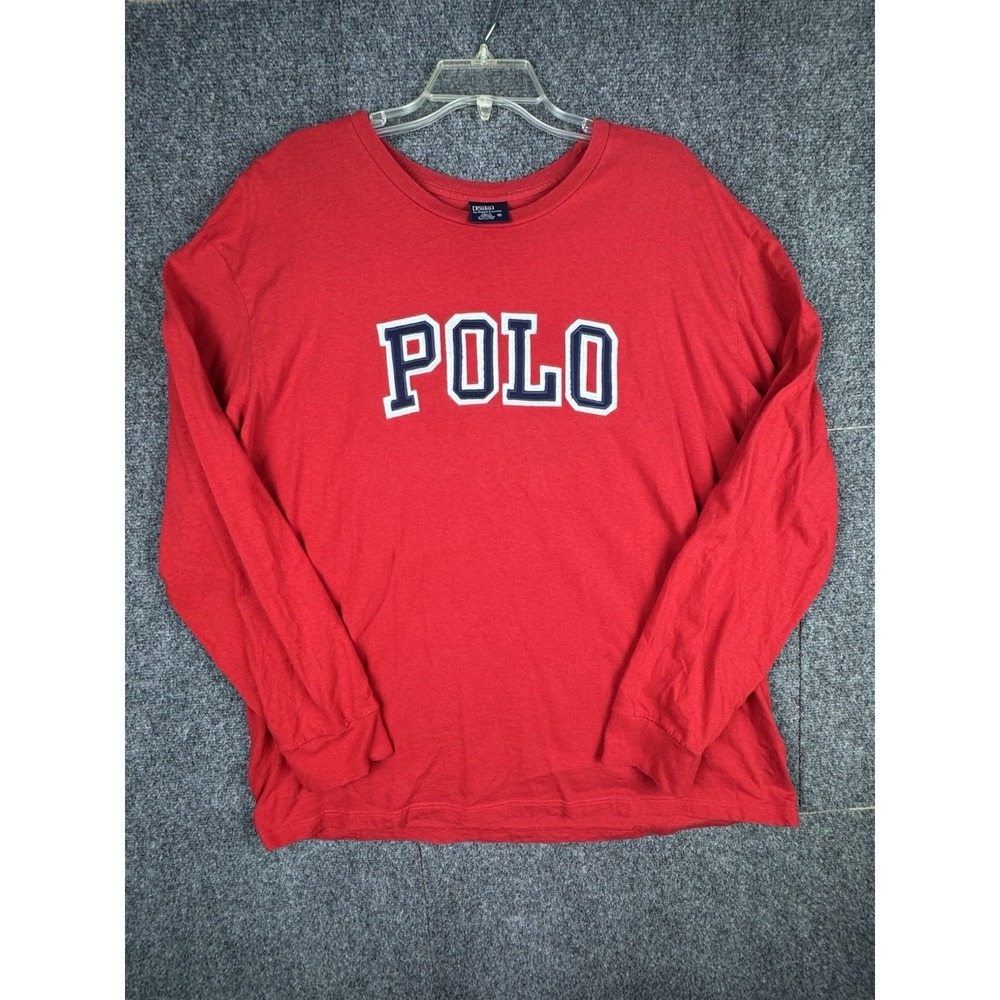 VTG Polo Ralph Lauren Shirt Mens Embroidered Spell Out Long Sleeve Shirt Size XL